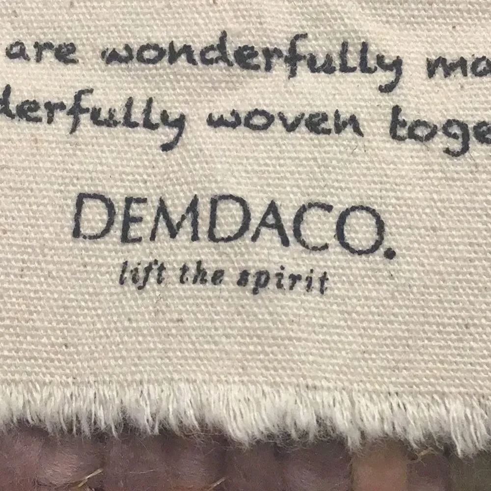 Demdaco Pink Blue Gold Metallic Soft Woven Yarn Infinite Scarf NWOT